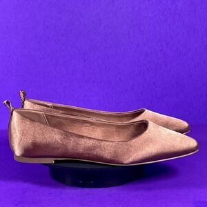 Open Edit Shoes Lennox Tan Mocha Square Toe Flats Women's Shoe Size 7